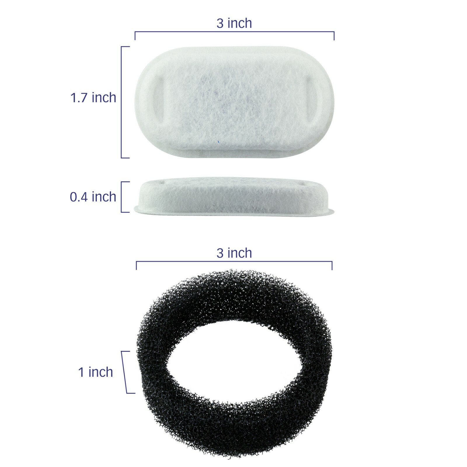 Water Filters & Pre-Filter Sponges For PETLIBRO® Stainless Steel, 12 Pack