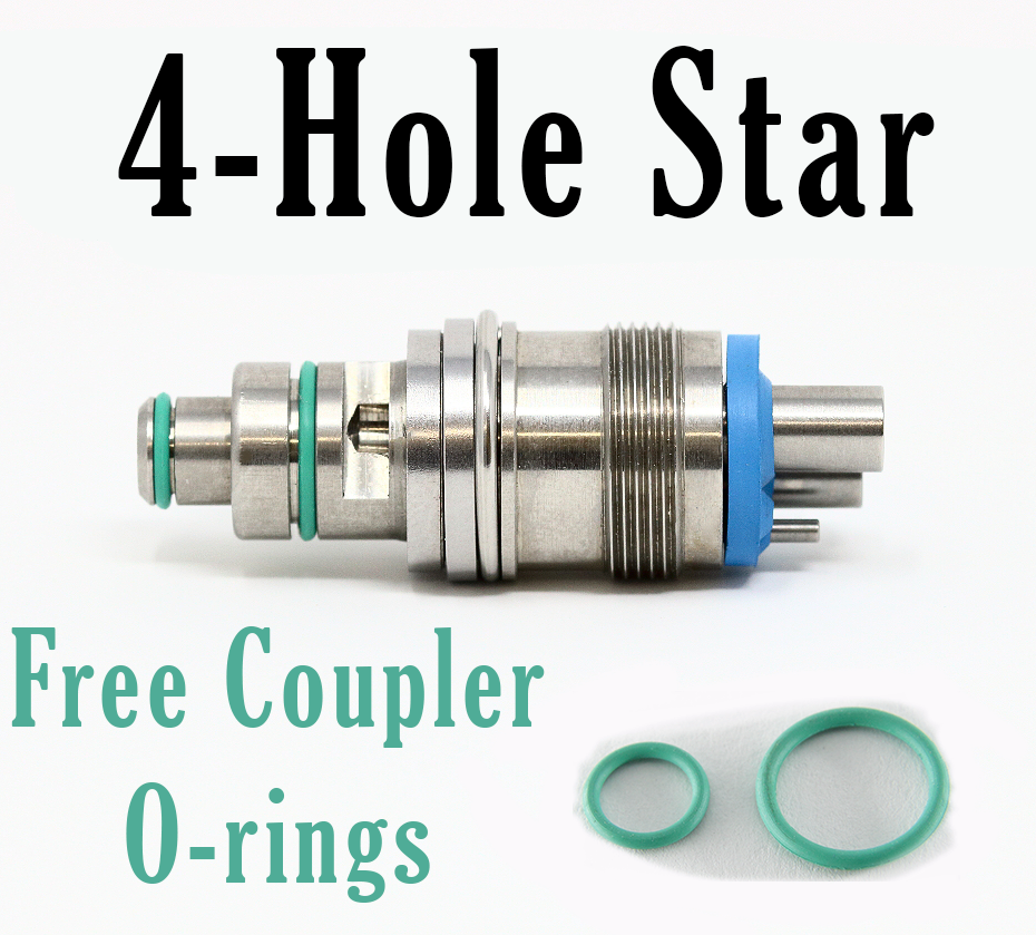 Star 430 4 Hole Non Fiber Optic Low/High Speed Dental Swivel Coupler USA Stock