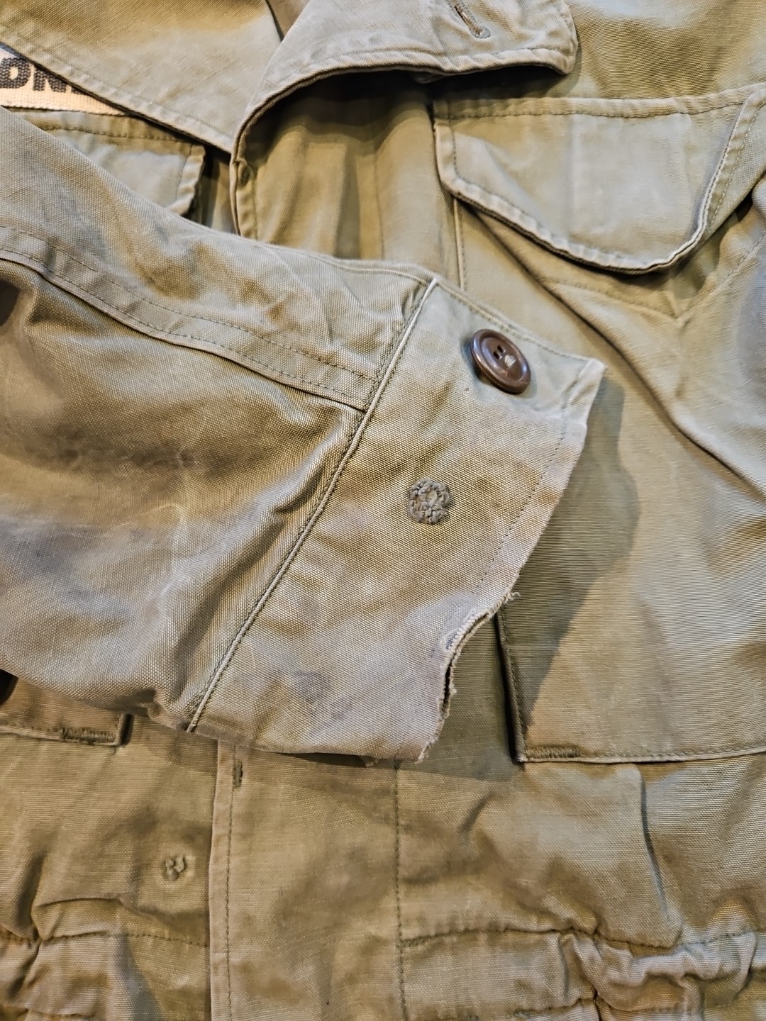 Vtg 40s Named M-43 Field Jacket WW2 US Army Military Hell on Wheels WWII 34s