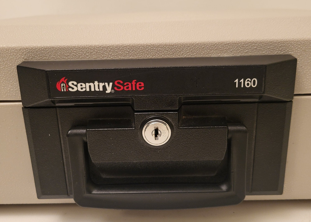 Sentry Safe 1160 Compact Portable Fireproof .25 Cubic Ft. Lock Box Chest