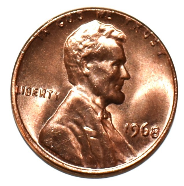 1968 Penny Error No Mint Mark P Red High Mint State Rim Collar DD Errors