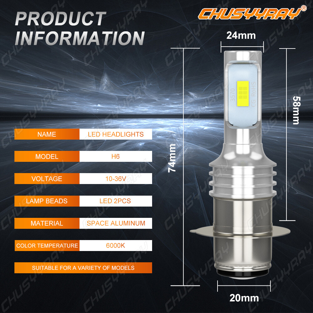 For Suzuki LTZ 400 Z400 QUADSPORT 2003–08 LED HeadLight Bulbs Pair White H6M