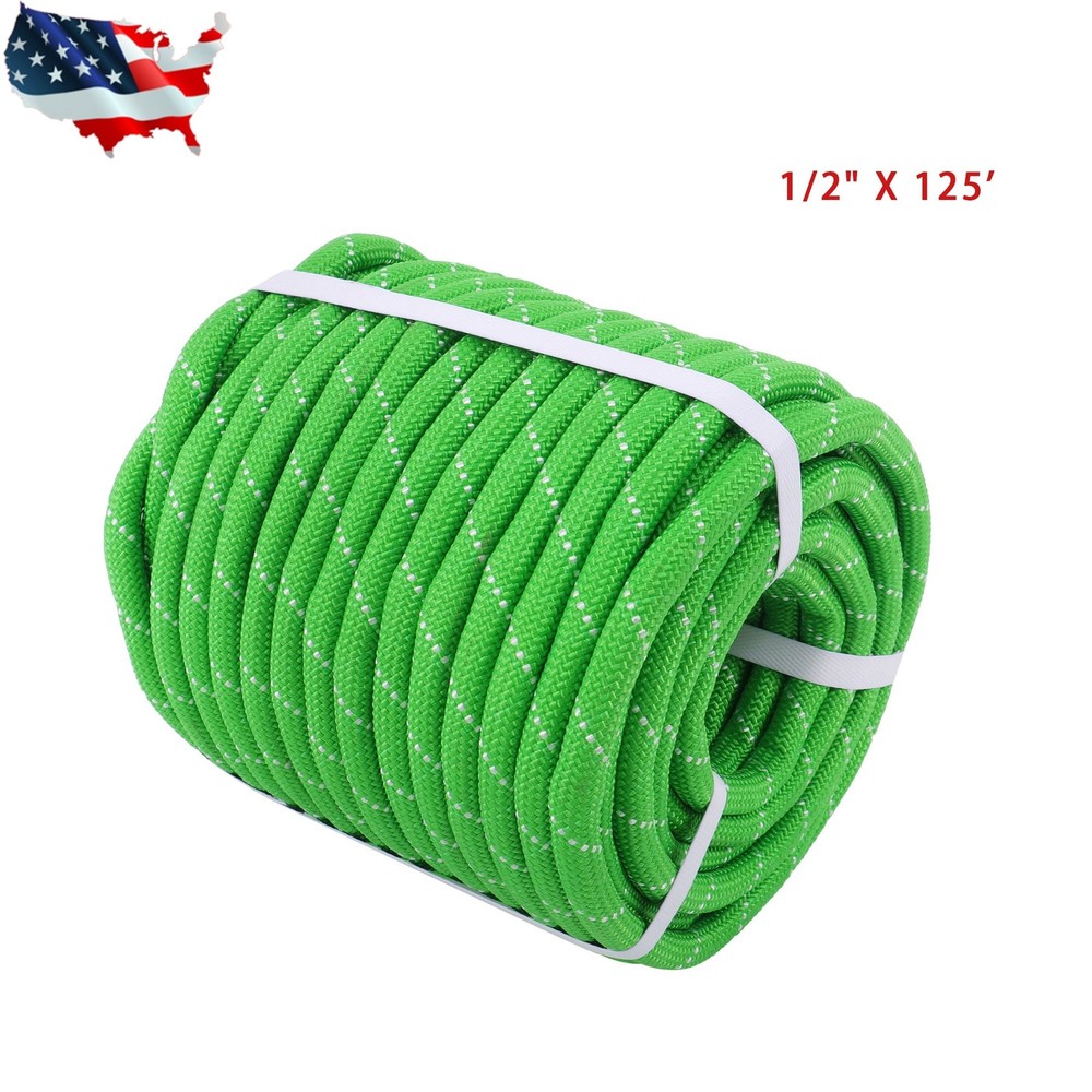 Pulling Rigging Line 1/2" × 125' Double Braided Polyester Arborist Bull Rope