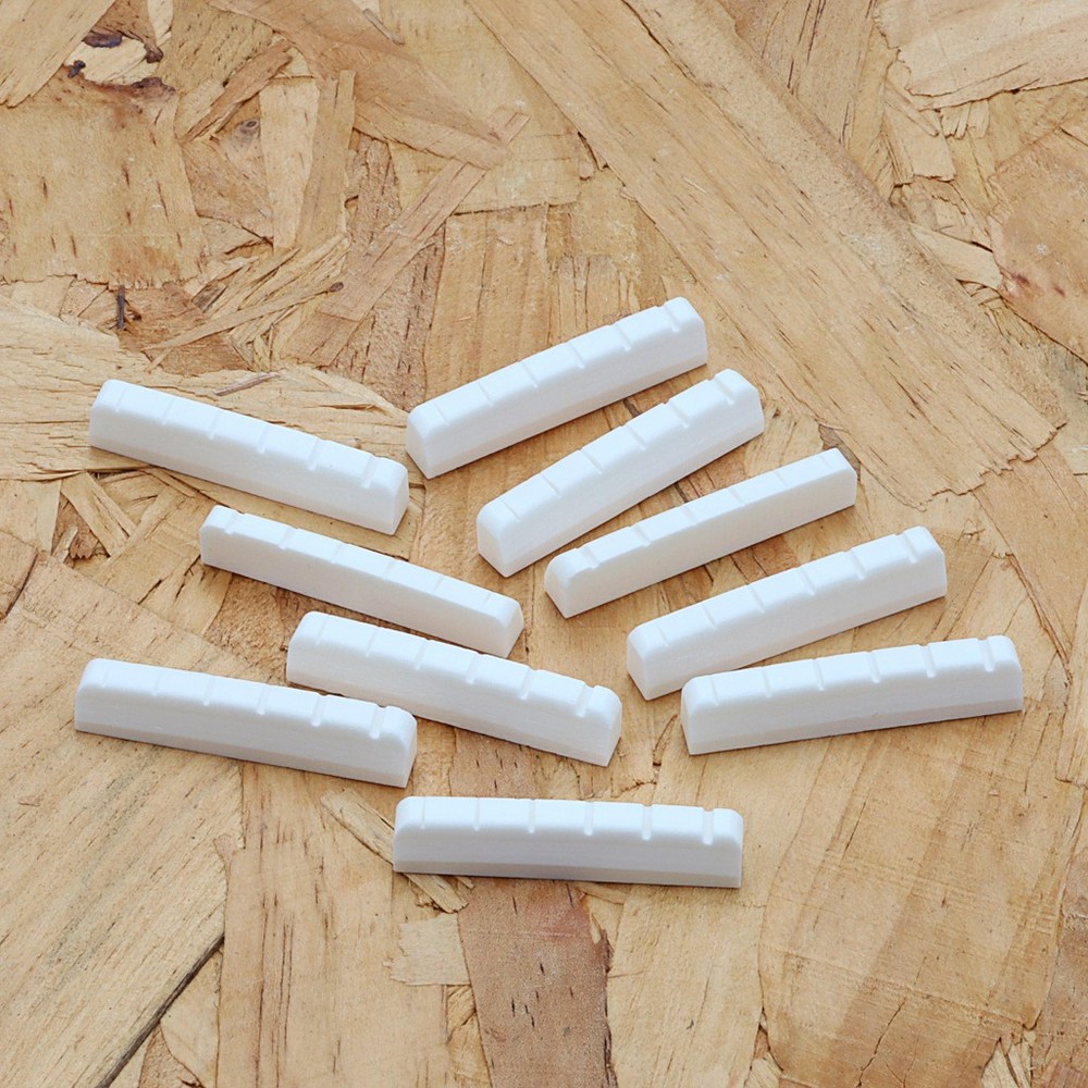 Slotted 10Pcs 43mm Guitar Bone Nut for 6 String Stratocaster Strat ST Replace