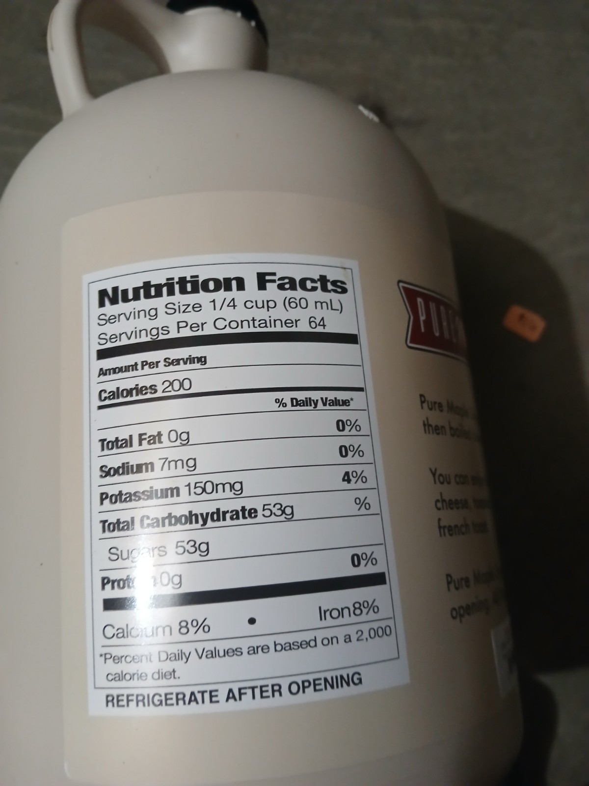 Michigan Pure Maple Syrup Certified Organic Non-GMO 128 fl oz Gallon