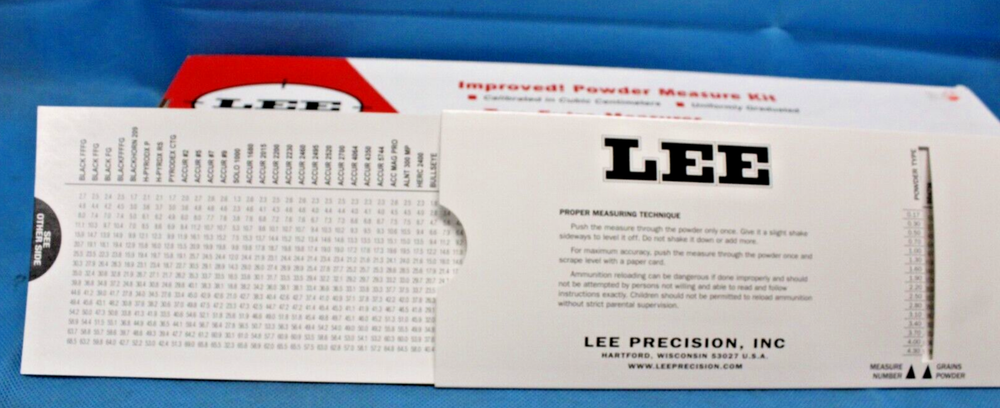 Lee Reloading Powder Measure Kit 15 Powder Dippers 90100