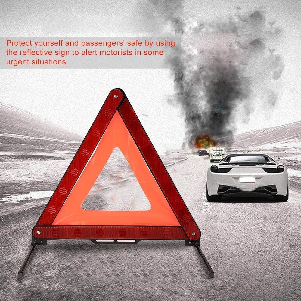 Visible - at - Night Foldable Warning Triangle - Sturdy Design for Emergency Use