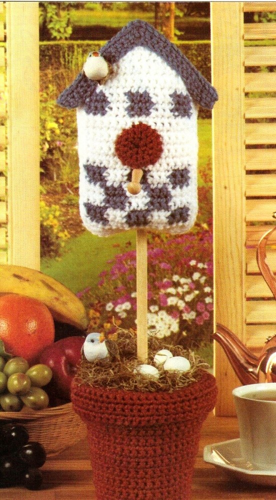 SPRINGTIME Birdhouse Topiary/Crochet Pattern INSTRUCTIONS ONLY