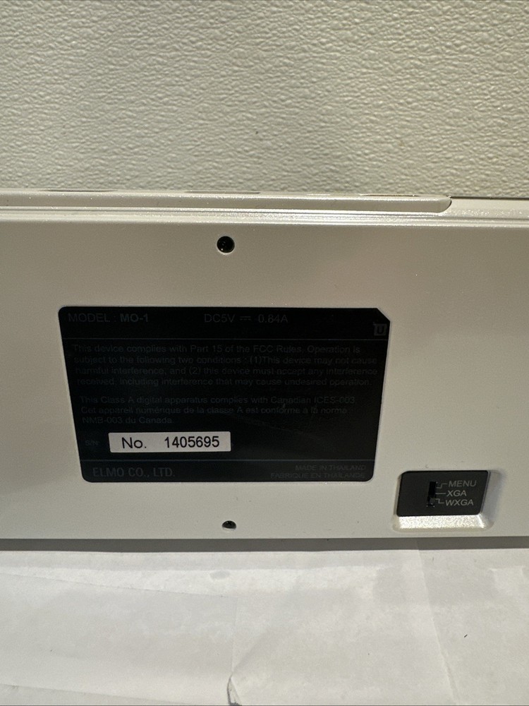 Elmo MO-1 Visual Presenter Document Camera HDMI VGA USB Includes Power Cable