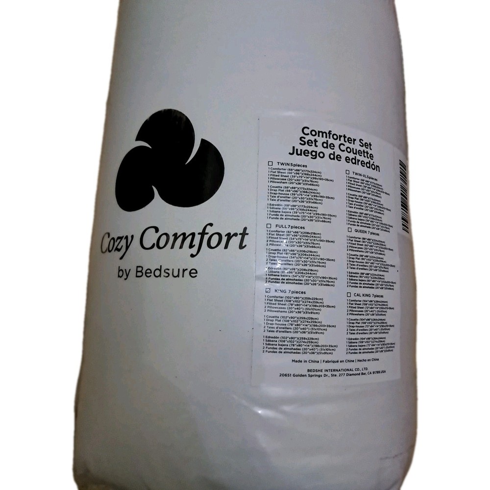 Bedisure Bed In A Bag Solid 7 Piece king