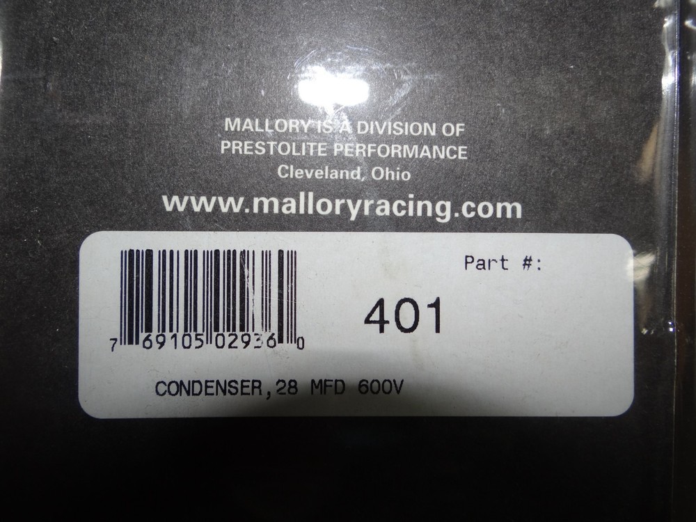Mallory Ignition 401 Ignition Condenser