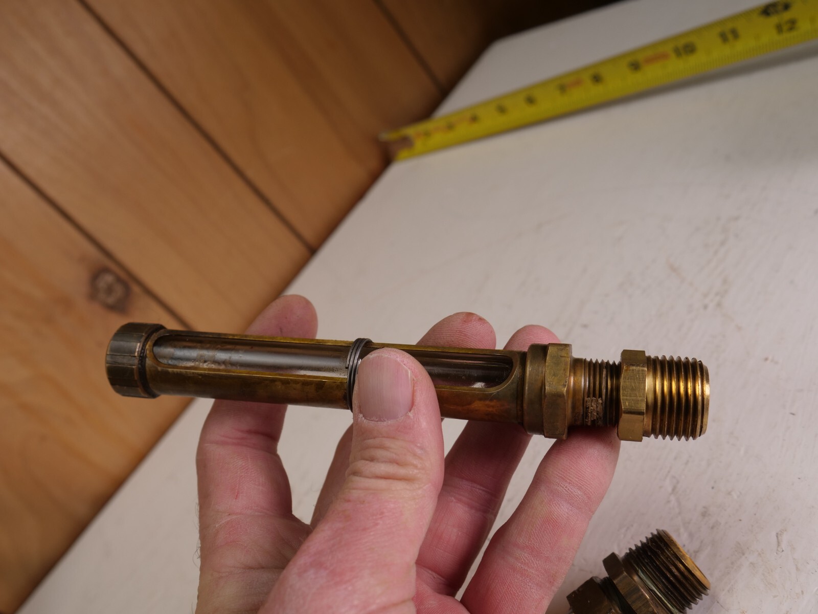 LOT OF 4 BRASS GLASS VINTAGE SIGHT GUAGES DRIP OIL FARM WELL PIVOT