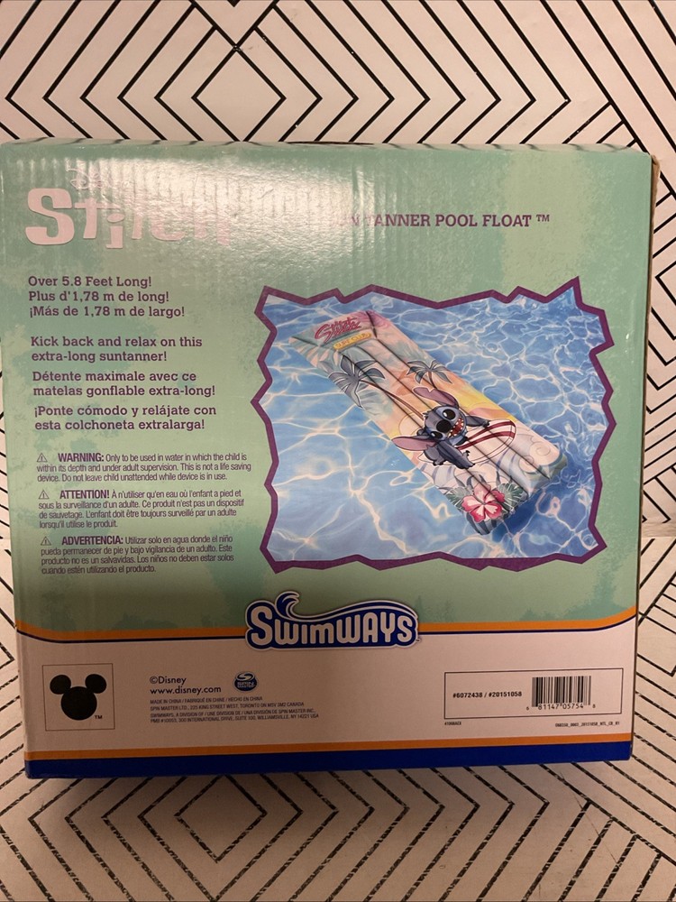 🪼 Disney Stitch Suntanner Pool Float, Inflatable Pool Floats 🆕