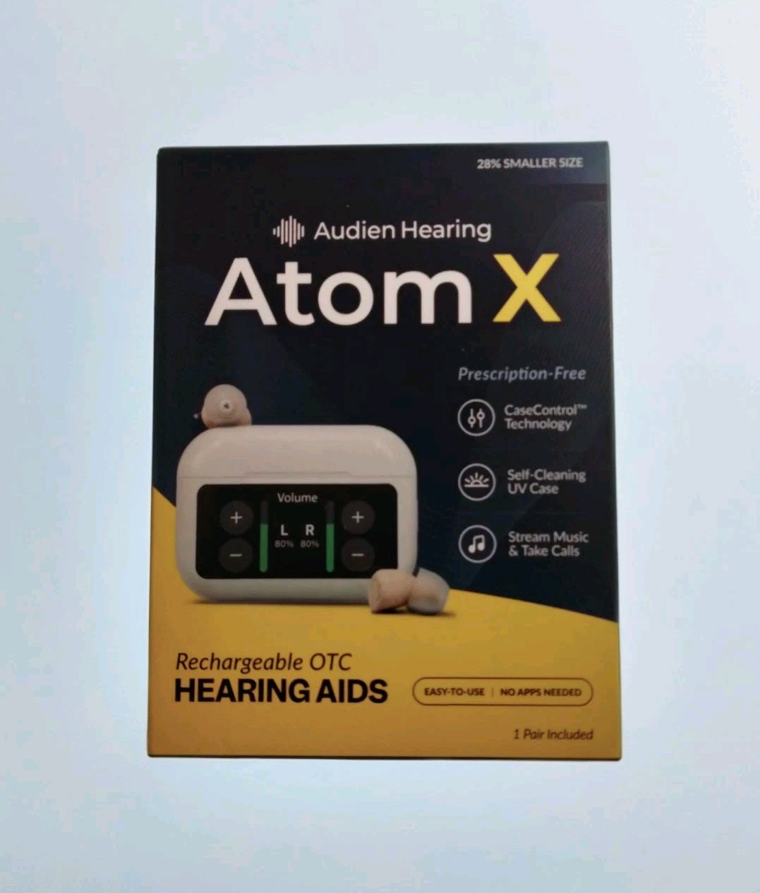 🔥 Audien ATOM X Wireless Rechargeable OTC Hearing Aid TOUCH SCREEN NEWEST MODEL