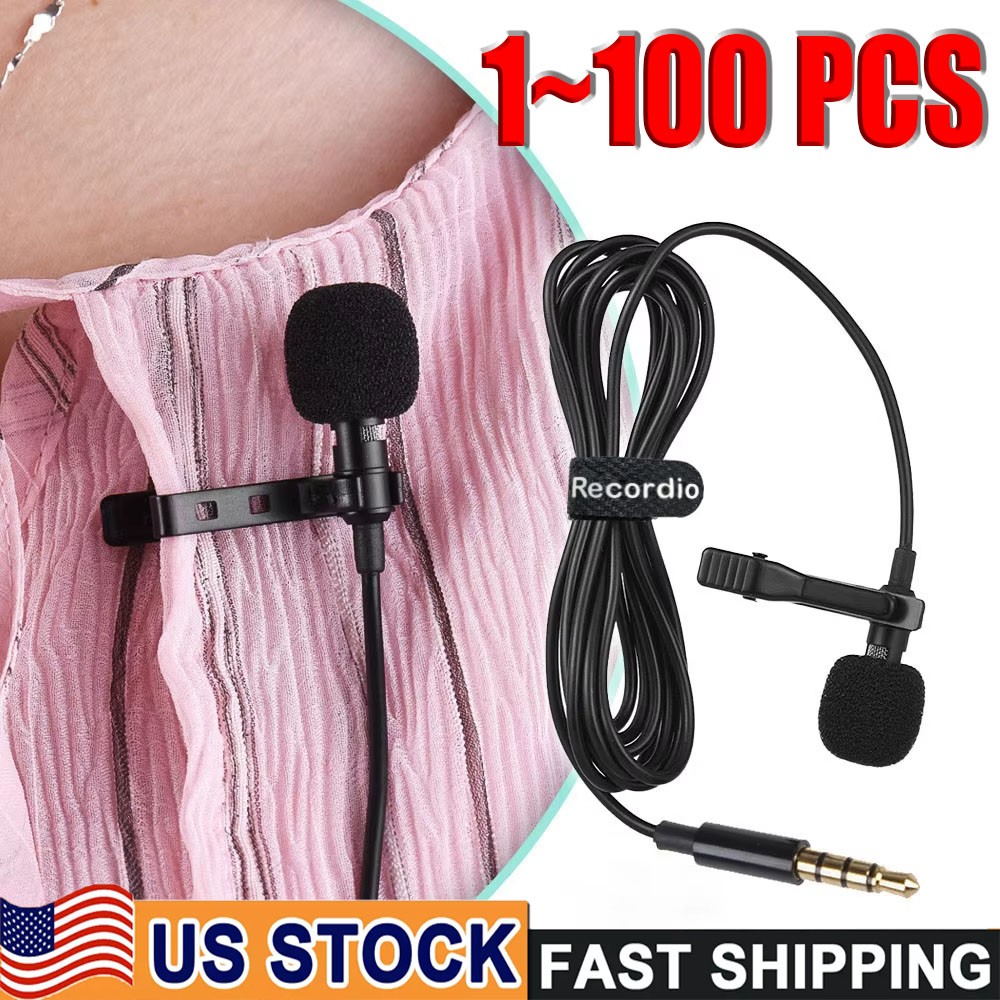 Omnidirectional Lapel Lavalier Microphone Clip-on Condenser Mini Iphone Android