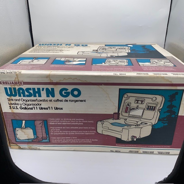 Vintage Reliance Wash N Go 3 Gallon Portable Sink & Organizer Tent RV Camping