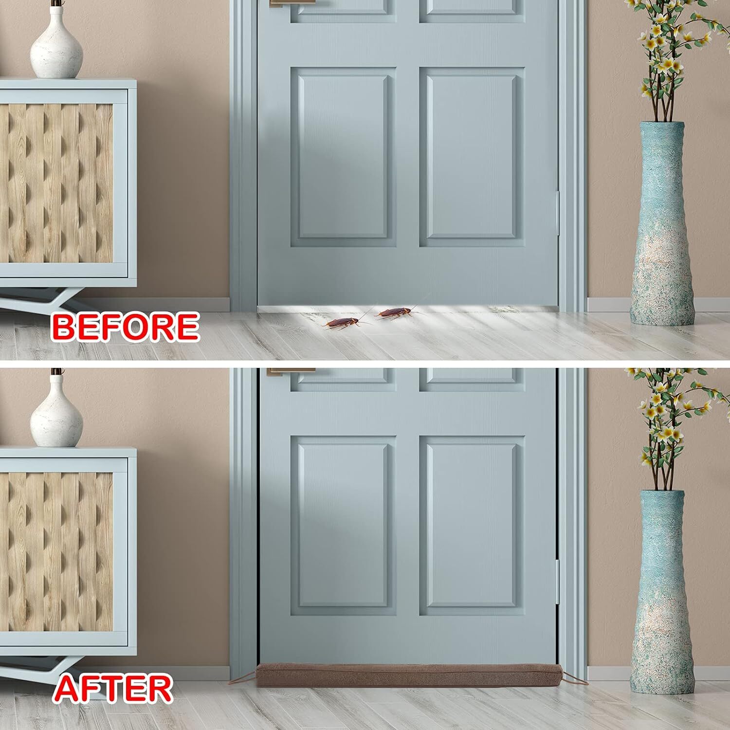 KAKICLAY 32-48" Weighted Draft Stopper Heavy Duty Sound Proof Door Draft Blocker