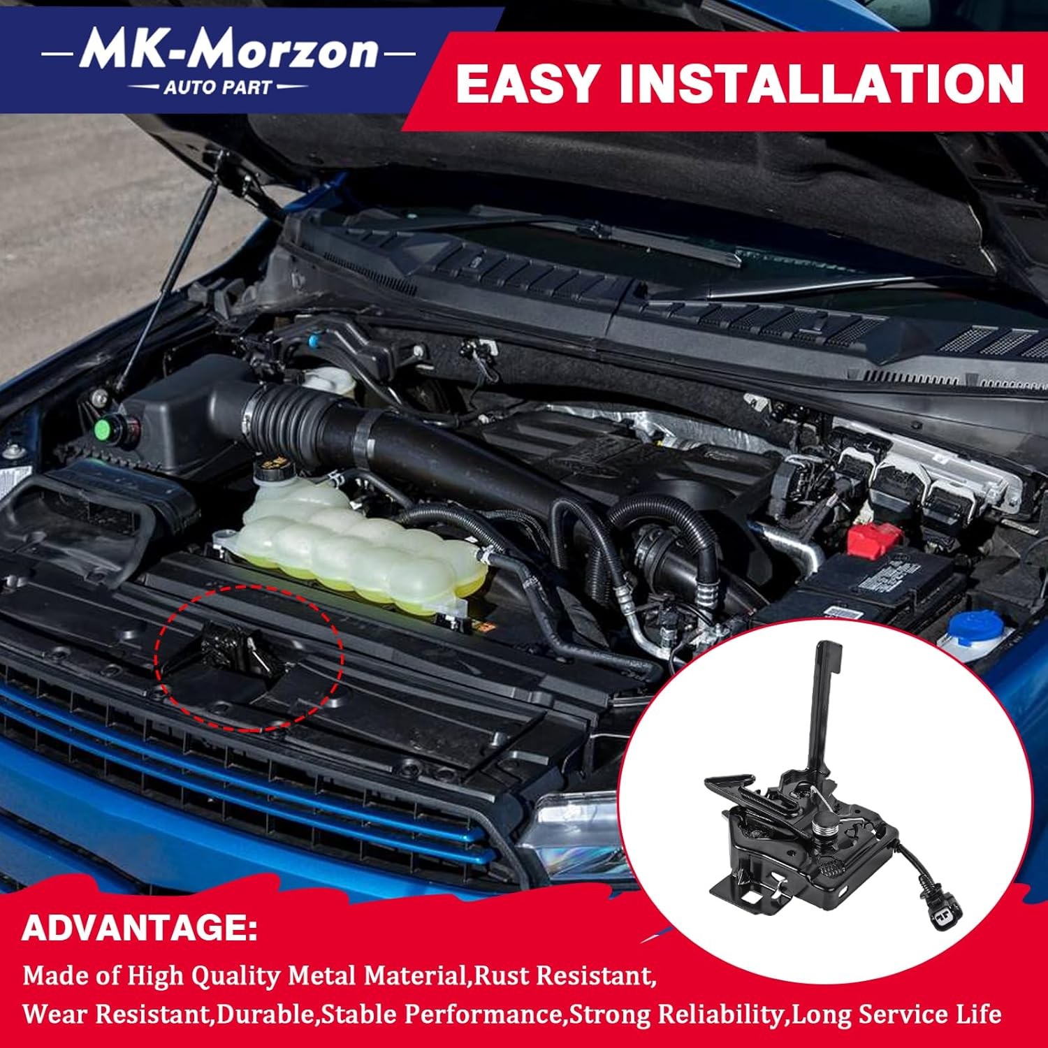 Front Hood Latch Lock Compatible with 2015-2020 Ford F150 Replaces# FL3Z-16700-B