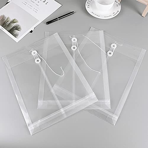 Letter Size Clear Poly Envelopes with String Closure 20 Pack, EGOSKY Plastic Env