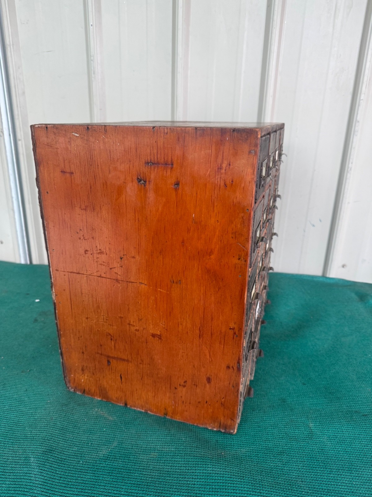 Antique Apothecary Wood Cabinet Bin Nuts, Bolts, Screws 20 Drawers 17"x12"x17"