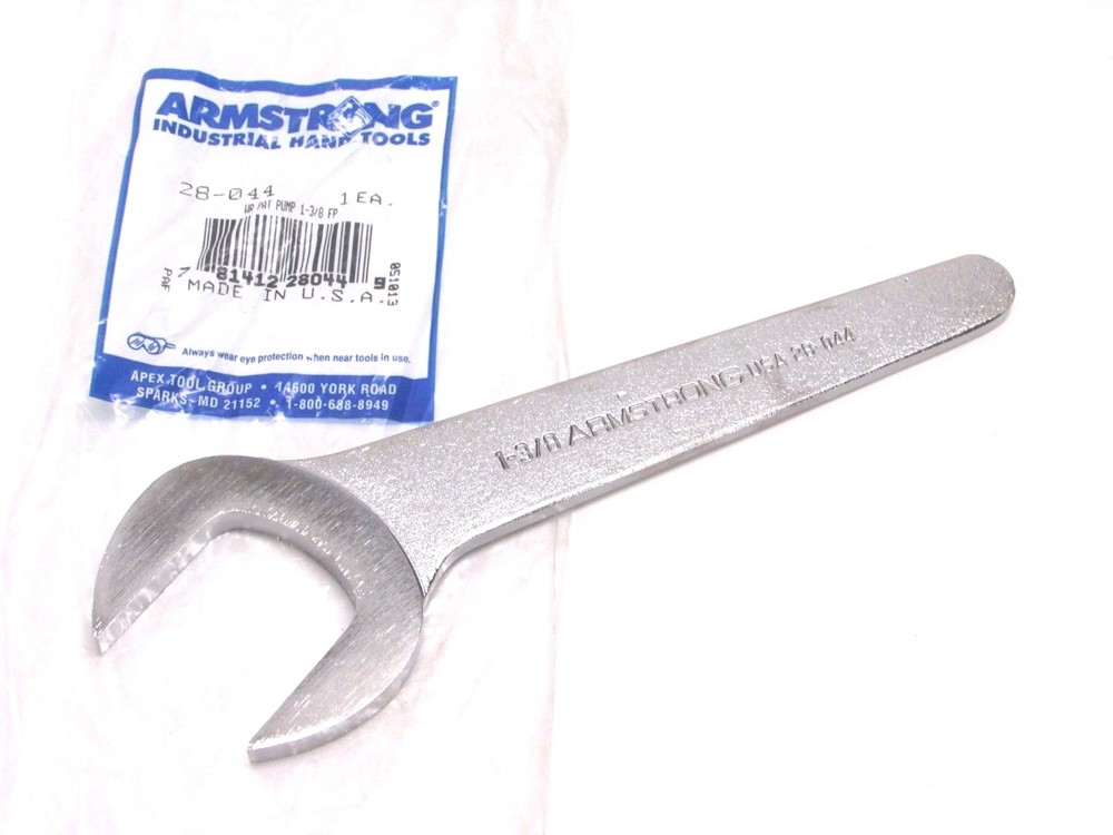 NEW! ARMSTRONG TOOLS 1-3/8" OPEN END PUMP WRENCH, THIN PATTERN, #28-044