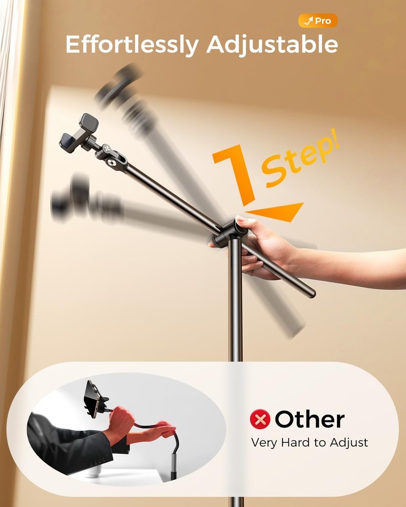 DIMONCOAT [Height-Adjustable & 360° Rotation Tablet Floor Stand Stable Base,...