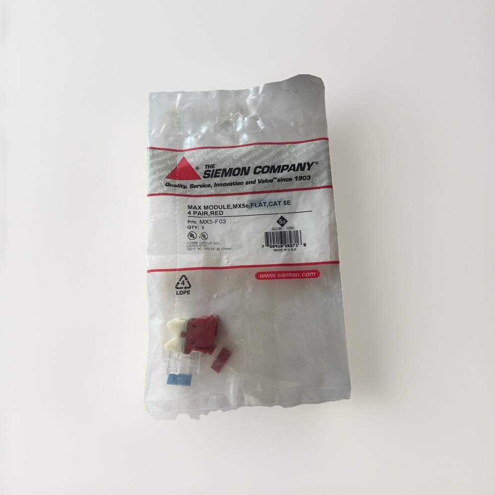 2 Of Siemon MX5-03 MAX Module Angled Jack, Red - cable data phone