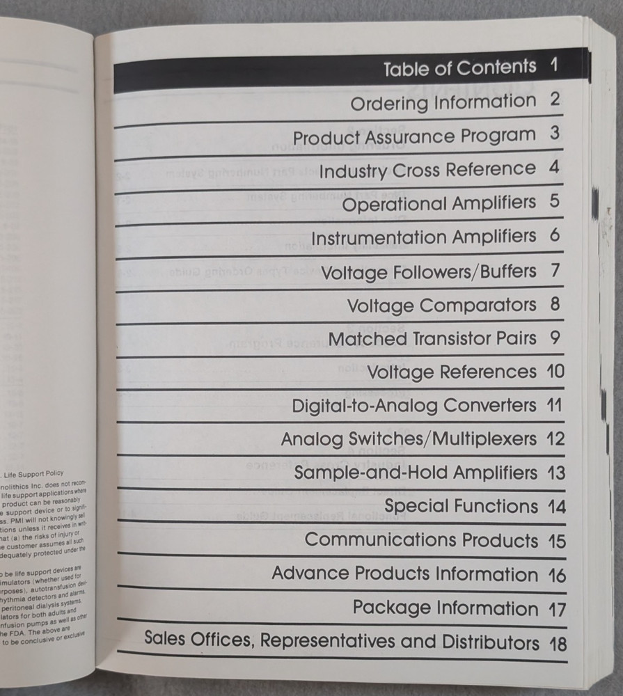 Linear and Conversion Products 1984 Databook. Precision Monolithics Inc.