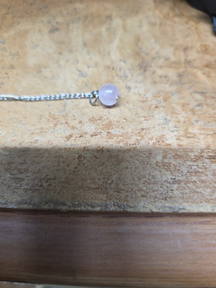 Rose Quartz Faceted Cone Crystal Dowsing Pendulum Divination Tool