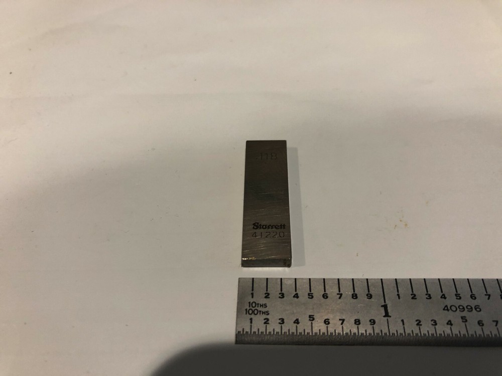 .118" Starrett Rectangular Steel Gage Gauge Block.