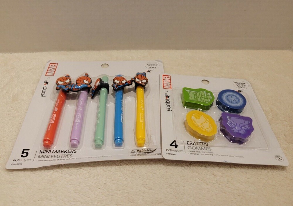 Yoobi marvel Erasers & Mini Markers
