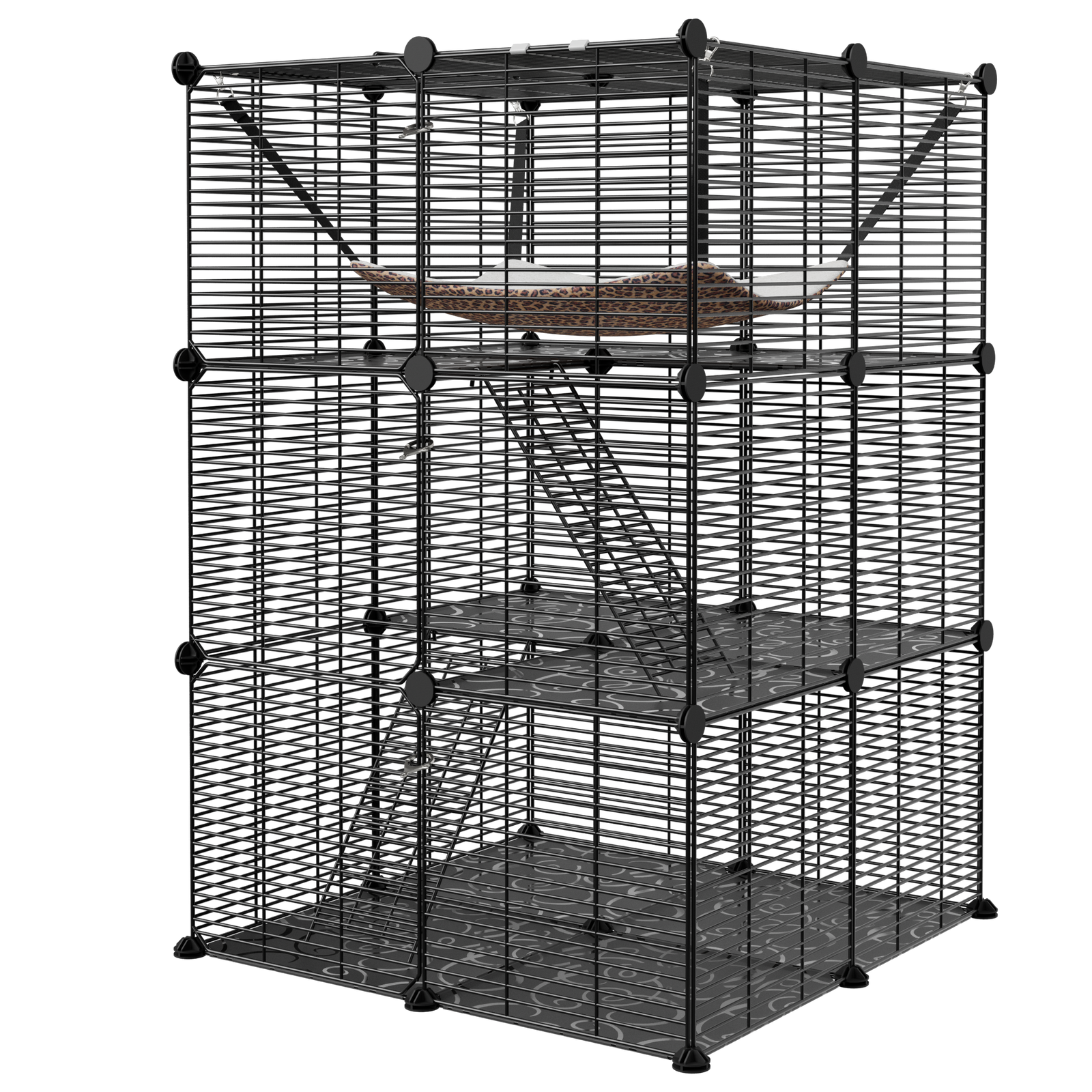 Fit 1-2 Cats Cat Cage Indoor Cat Enclosures DIY Cat Playpen Metal Kennel Hammock