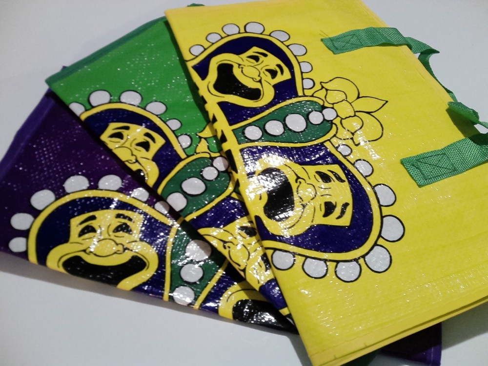 3 Plastic Storage Bags  Mardi Gras