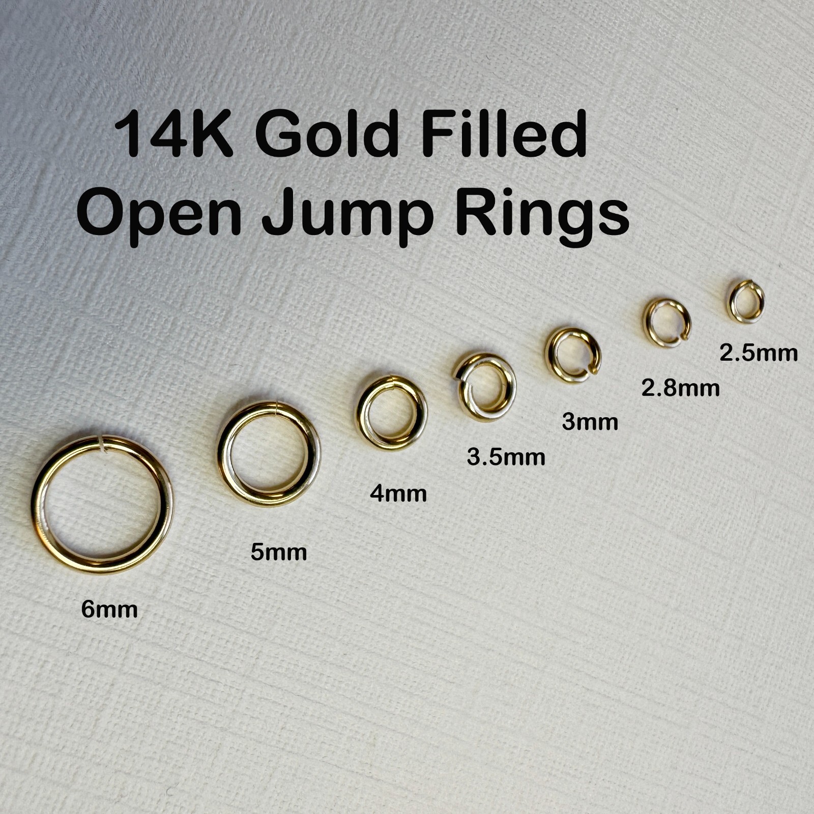 14K Gold Filled Jump Rings for Permanent Jewelry-Open Jump Rings(20,22,24 Gauge)