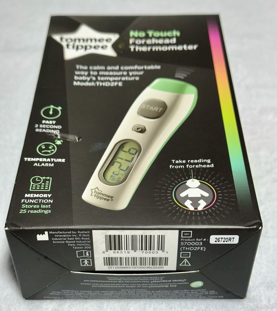 Tommy Tippee No Touch Forehead Thermometer Fast Reading Memory Function