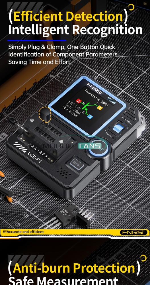 FNIRSI LCR-P1 Transistor Tester Meter Diode, Triode Capacitance LCR ESR Meter