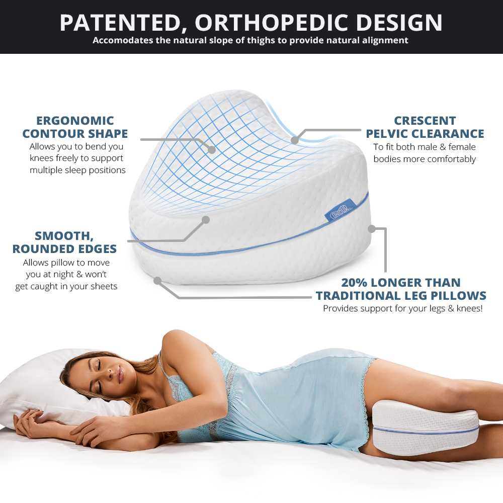 Contour Legacy Memory Foam Leg & Knee Side Sleeper Pillow for Comfort & Relief
