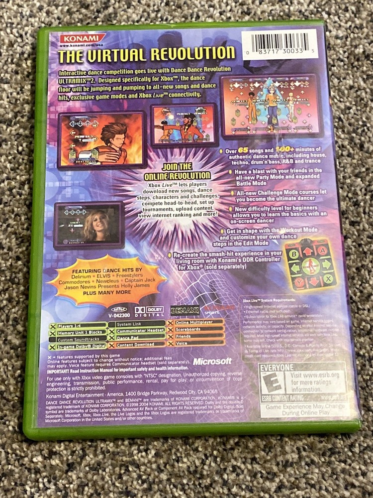 Dance Dance Revolution Ultramix 2 Original Xbox Replacement Case 2004
