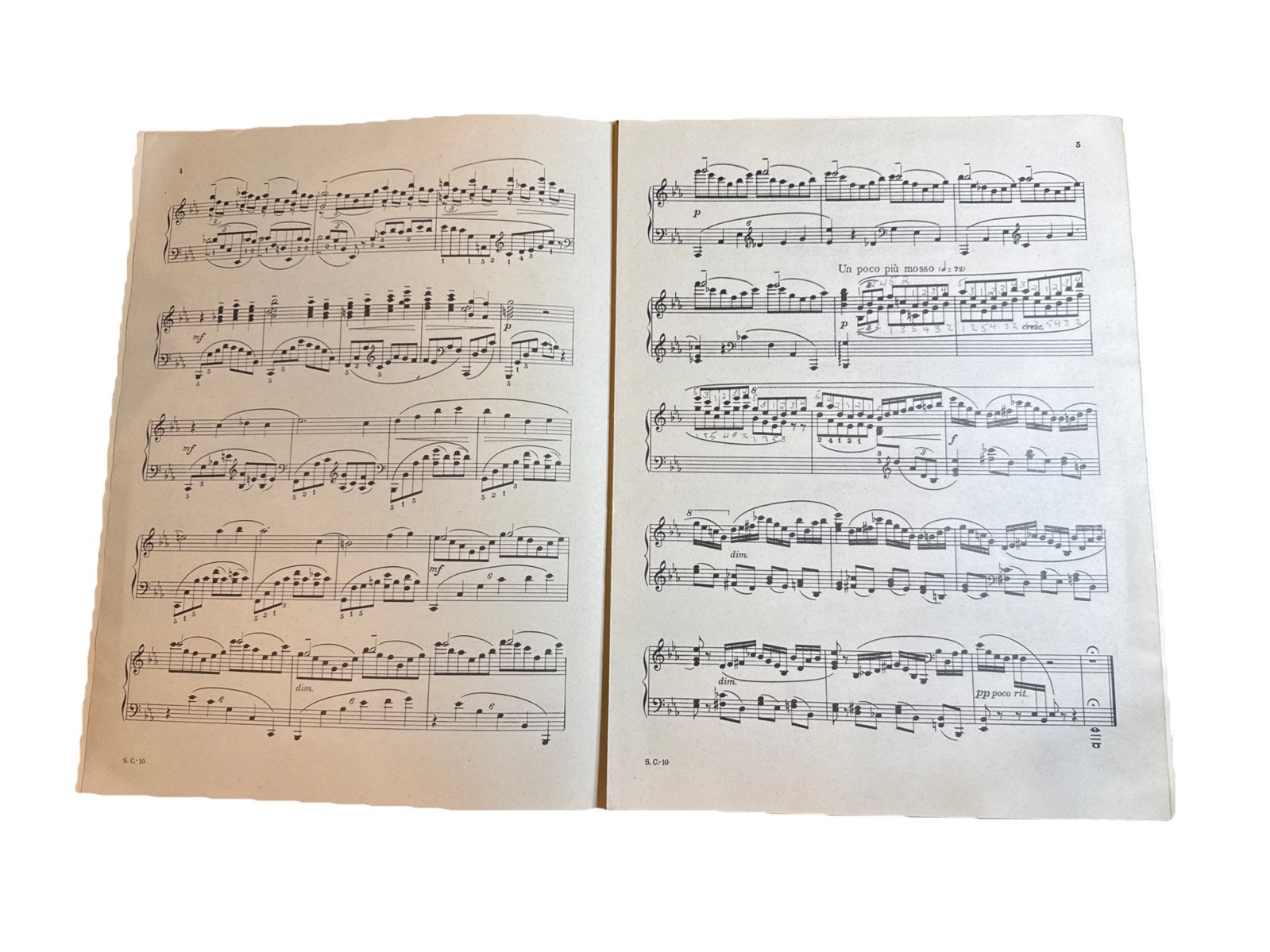 RACHMANINOFF’S SECOND CONCERTO OPUS 18 Original Themes 3 Movements Piano 1946