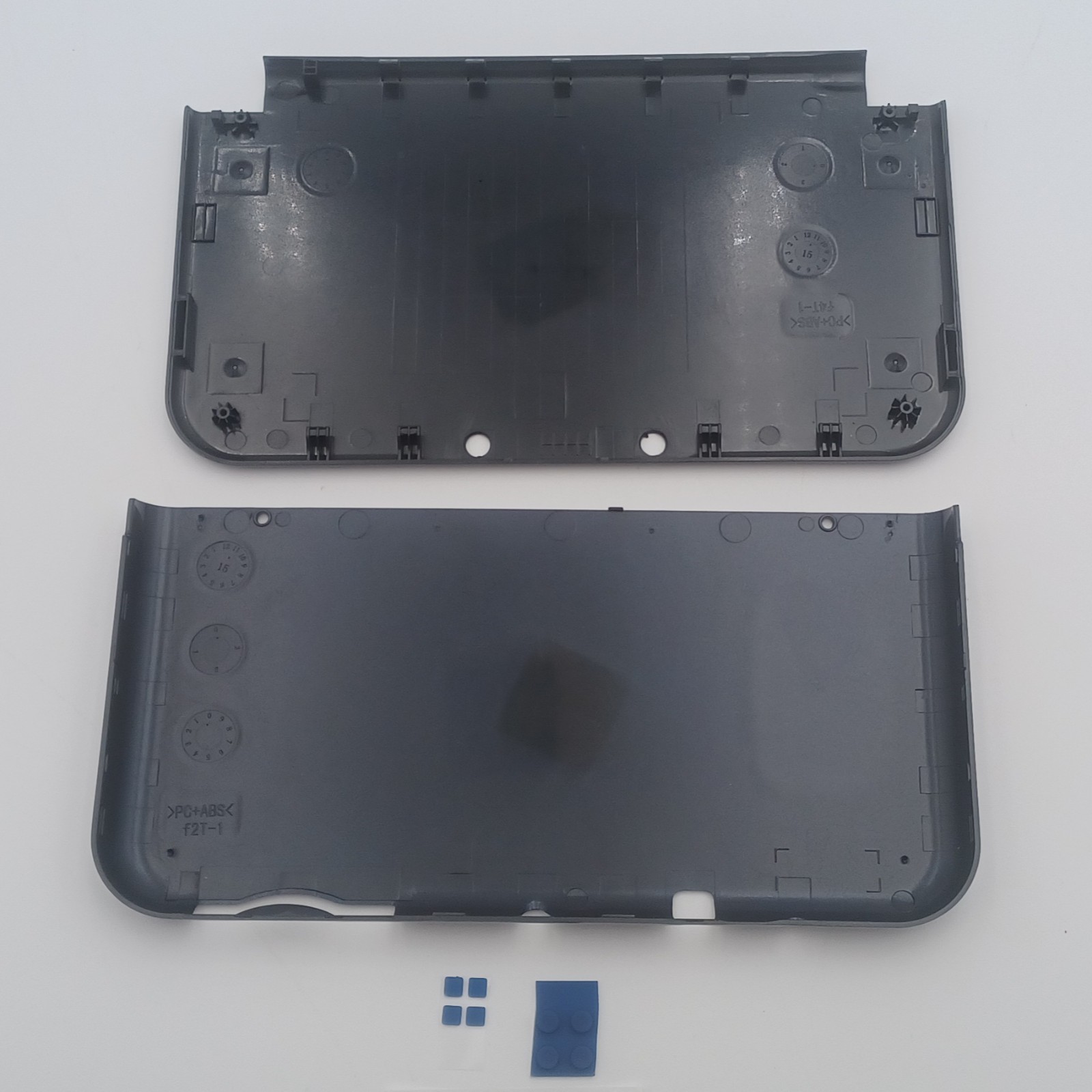 New Nintendo 3ds Xl LL Blue Replacement Shells Front/Rear+Rubbers + Screws+Label