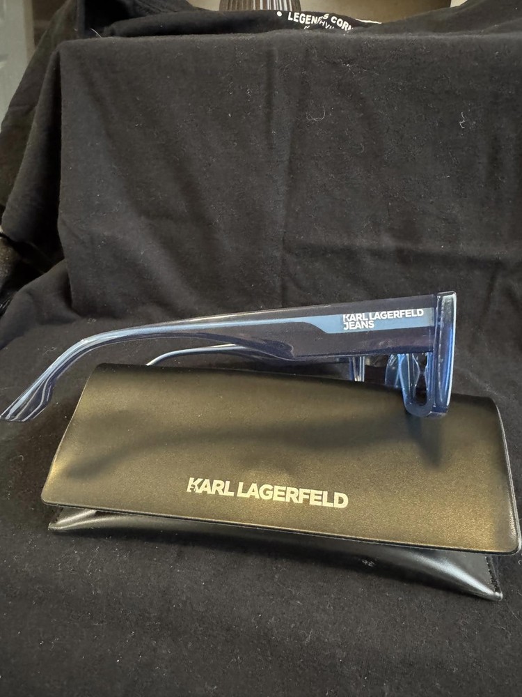 Karl Lagerfeld Jeans Blue Rectangular Sunglasses with Case