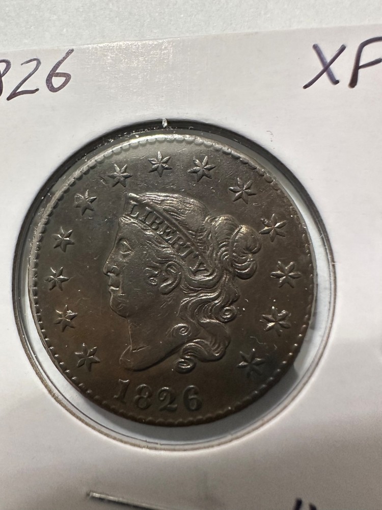 1826 large cent XF N9