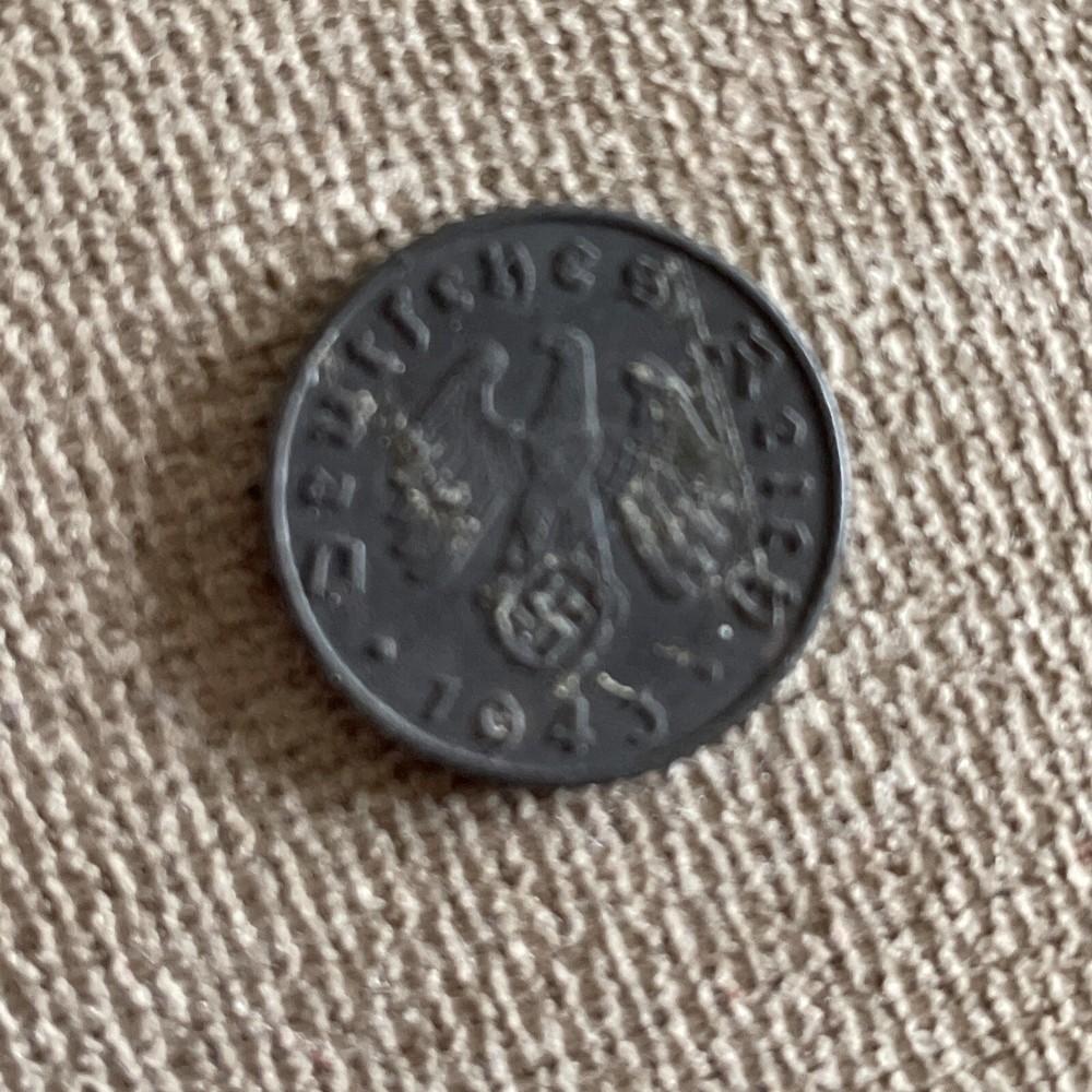 GERMANY THIRD REICH 5 REICHSPFENNIG 1943 D SHARP DETAILS TK620*