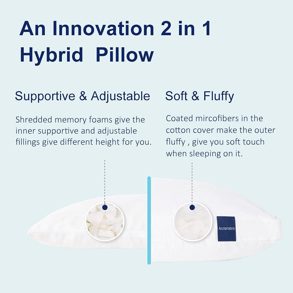 Pillow King 2-Piece Set, Mixed Crushed Memory Foam Pillow [Adjustable]