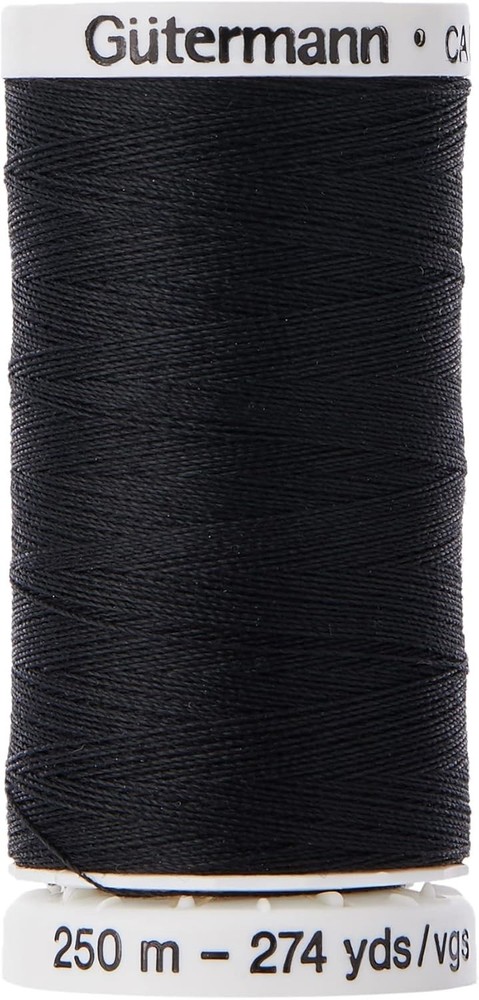 Versatile 250m Black Polyester Sew-All Thread - Perfect for Hand and Machine Use