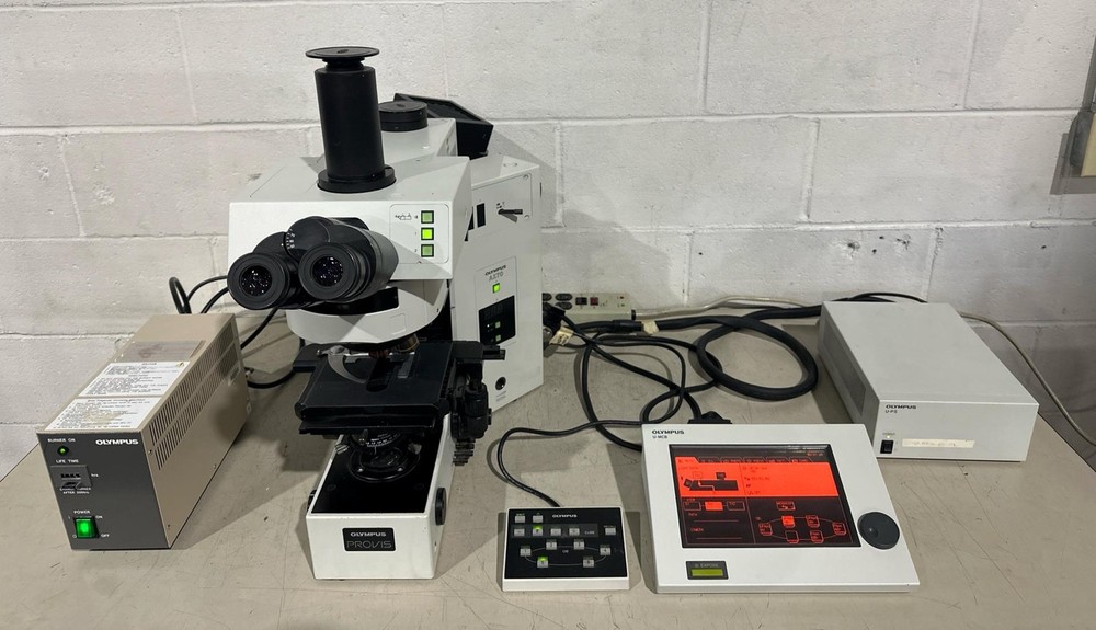 Olympus PROVIS AX70 Compound Fluorescent Microscope AX70TRF U-MCB U-PS U-HSTR ++
