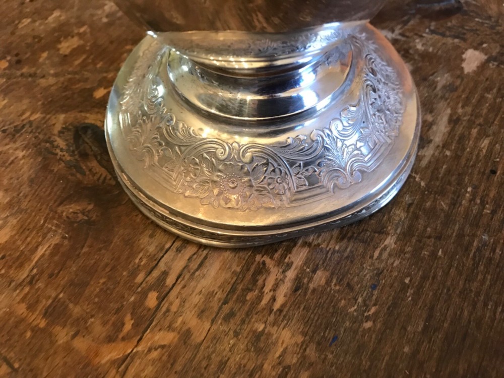 1920’s Art Deco Silver plate Cocktail Set Pitcher & Goblets paisley pattern