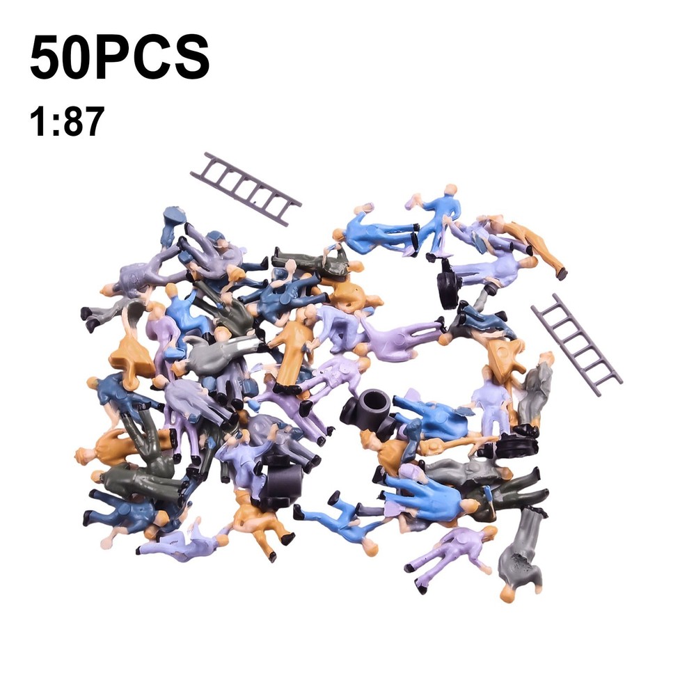 Figures Painted Figures Scale 1:87 25 Different Poses 50pcs Painted Figures