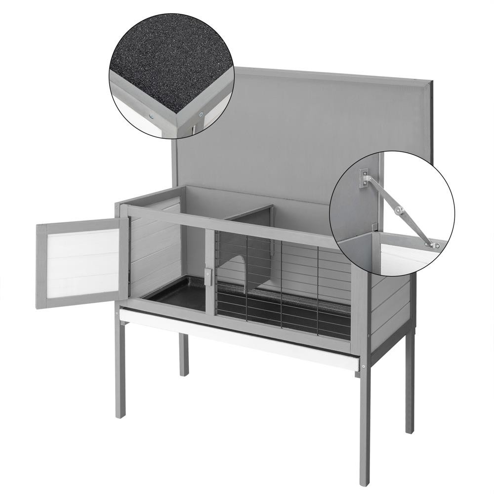 Garden 36in Elevated Rabbit Hutch Cage for Small Animal Poultry House Outdoor