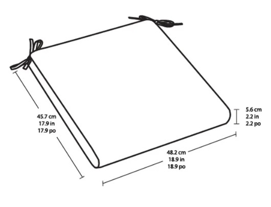 Peak Season Sunbrella® Easy-Care Outdoor Seat Pad, 2-pack, Blue, 18x19x2 (NEW)